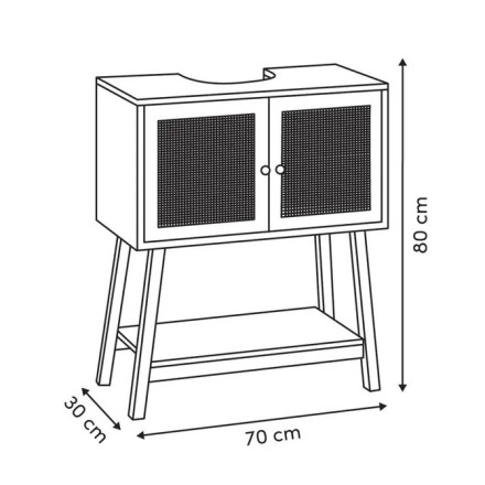 Meuble sous lavabo Cane 2 portes 5five - Le Dépôt Bailleul