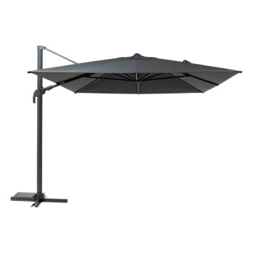 Parasol décentré Melhia 4x3 m avec LED oléfine anthracite Hespéride - Le Dépôt Bailleul