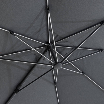 Parasol décentré Melhia 4x3 m avec LED oléfine anthracite Hespéride - Le Dépôt Bailleul