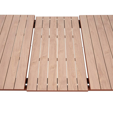 Table extensible 10p Evasion effet bois honney / acajou Hespéride - Le Dépôt Bailleul