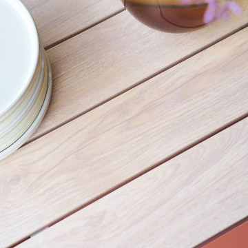 Table extensible 10p Evasion effet bois honney / acajou Hespéride - Le Dépôt Bailleul