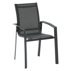 Fauteuil extérieur Axant poivre/graphite Hespéride - Le Dépôt Bailleul