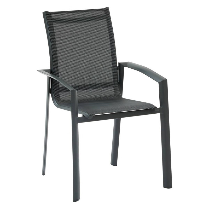 Fauteuil extérieur Axant poivre/graphite Hespéride - Le Dépôt Bailleul