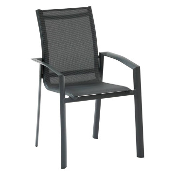 Fauteuil extérieur Axant poivre/graphite Hespéride - Le Dépôt Bailleul