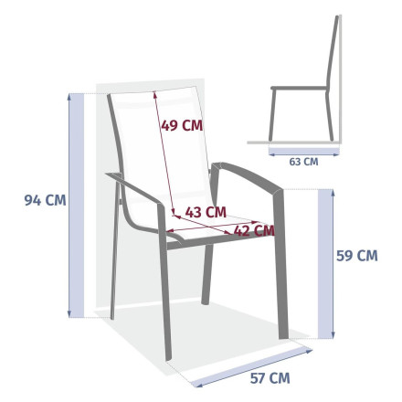 Fauteuil extérieur Axant poivre/graphite Hespéride - Le Dépôt Bailleul