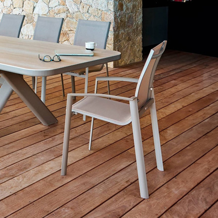 Fauteuil extérieur Axant datte/café Hespéride - Le Dépôt Bailleul