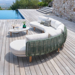 Salon extérieur angle 6 places Mylore tissu bouclette Hespéride - Le Dépôt Bailleul