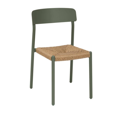 Chaise extérieure empilable Wistty effet rotin vert laurier Hespéride - Le Dépôt Bailleul