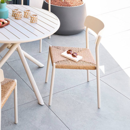Chaise extérieure empilable Wistty effet rotin argile Hespéride - Le Dépôt Bailleul