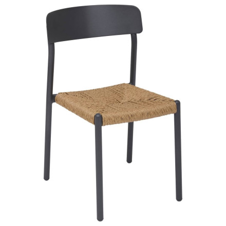 Chaise extérieure empilable Wistty effet rotin graphite Hespéride - Le Dépôt Bailleul