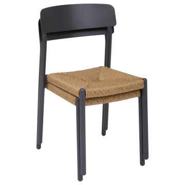 Chaise extérieure empilable Wistty effet rotin graphite Hespéride - Le Dépôt Bailleul