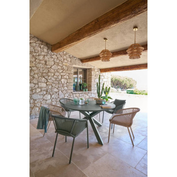 Fauteuil de jardin Oryon aluminium argile Hespéride - Le Dépôt Bailleul