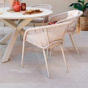 Fauteuil de jardin Oryon aluminium argile Hespéride - Le Dépôt Bailleul