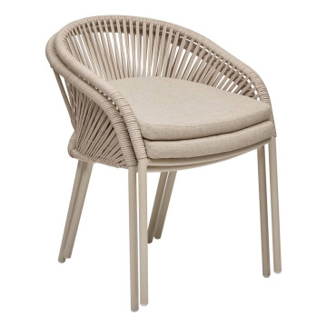 Fauteuil de jardin Oryon aluminium argile Hespéride - Le Dépôt Bailleul
