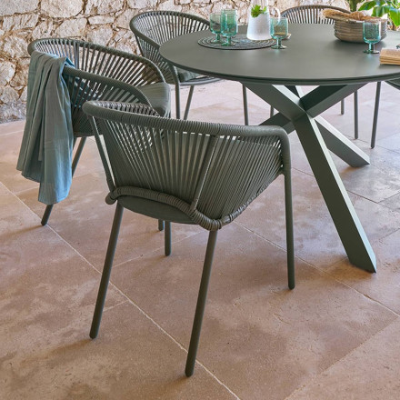Fauteuil de jardin Oryon aluminium laurier Hespéride - Le Dépôt Bailleul