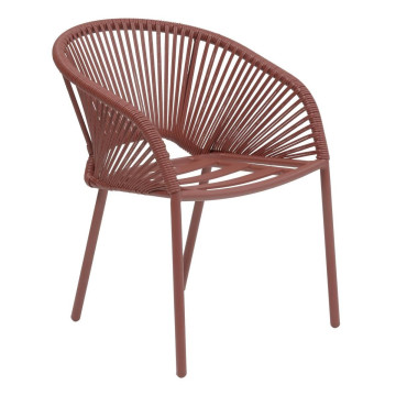 Fauteuil de jardin Oryon aluminium acajou Hespéride - Le Dépôt Bailleul