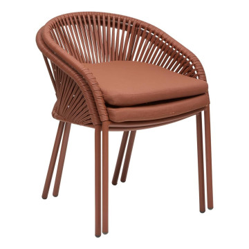 Fauteuil de jardin Oryon aluminium acajou Hespéride - Le Dépôt Bailleul