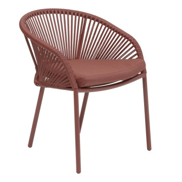 Fauteuil de jardin Oryon aluminium acajou Hespéride - Le Dépôt Bailleul