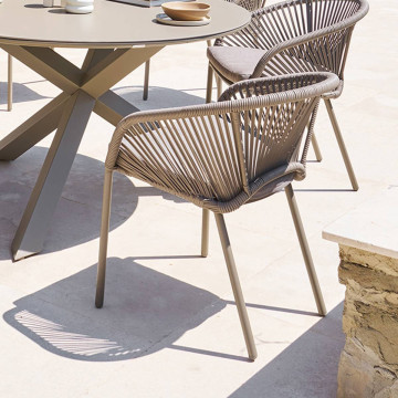 Fauteuil de jardin Oryon aluminium café Hespéride - Le Dépôt Bailleul
