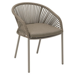 Fauteuil de jardin Oryon aluminium café Hespéride - Le Dépôt Bailleul