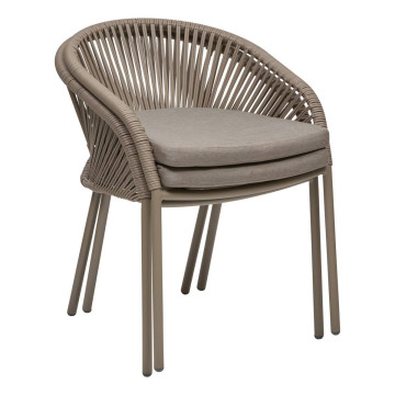 Fauteuil de jardin Oryon aluminium café Hespéride - Le Dépôt Bailleul
