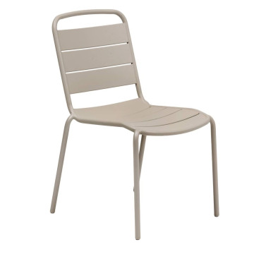 Chaise extérieure métal empilable Alegoria argile Hespéride - Le Dépôt Bailleul