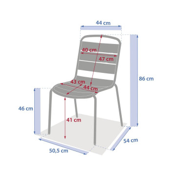 Chaise extérieure métal empilable Alegoria vert laurier Hespéride - Le Dépôt Bailleul