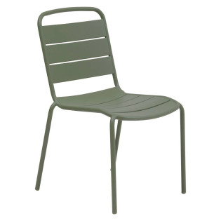 Chaise extérieure métal empilable Alegoria vert laurier Hespéride - Le Dépôt Bailleul