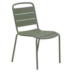 Chaise extérieure métal empilable Alegoria vert laurier Hespéride - Le Dépôt Bailleul