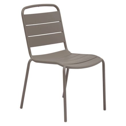 Chaise extérieure métal empilable Alegoria café Hespéride - Le Dépôt Bailleul