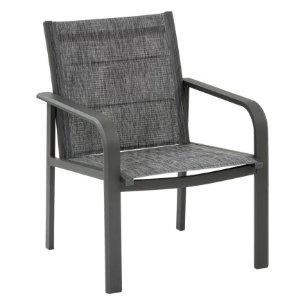 Salon de jardin 4 places aluminium Piazza gris cendré/graphite Hespéride - Le Dépôt Bailleul