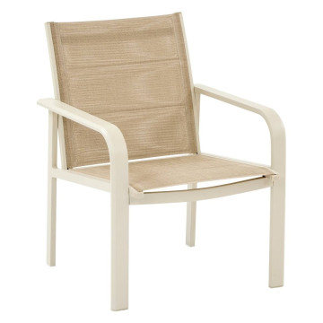 Salon de jardin 4 places aluminium Piazza lin/argile Hespéride - Le Dépôt Bailleul