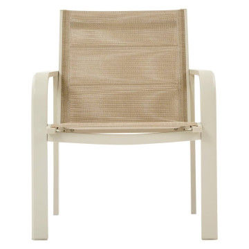 Salon de jardin 4 places aluminium Piazza lin/argile Hespéride - Le Dépôt Bailleul