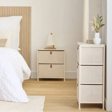Chevet 2 tiroirs Tissa beige 5five - Le Dépôt Bailleul