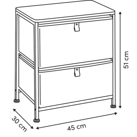 Chevet 2 tiroirs Tissa beige 5five - Le Dépôt Bailleul