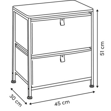 Chevet 2 tiroirs Tissa beige 5five - Le Dépôt Bailleul