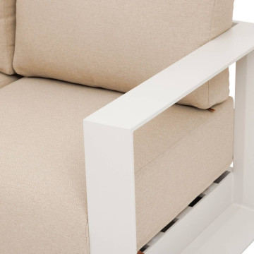 Salon d'angle extérieur Allure 5 places lin / avoine Hespéride - Le Dépôt Bailleul