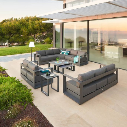 Salon d'angle extérieur Allure 5 places graphite Hespéride - Le Dépôt Bailleul