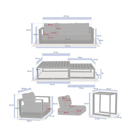 Salon extérieur Allure 5 places lin / avoine Hespéride - Le Dépôt Bailleul
