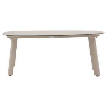 Salon de jardin 4 places Flovia beige/argile Hespéride - Le Dépôt Bailleul