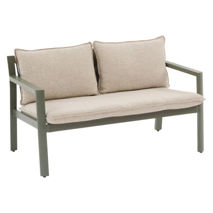 Salon de jardin 4 places Flovia beige/laurier Hespéride - Le Dépôt Bailleul