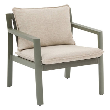 Salon de jardin 4 places Flovia beige/laurier Hespéride - Le Dépôt Bailleul