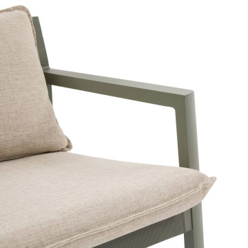 Salon de jardin 4 places Flovia beige/laurier Hespéride - Le Dépôt Bailleul