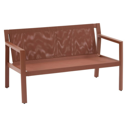 Salon de jardin 4 places Flovia beige/acajou Hespéride - Le Dépôt Bailleul