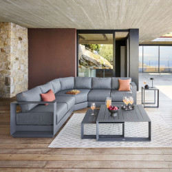 Salon d'angle extérieur Allure 5 places graphite Hespéride - Le Dépôt Bailleul