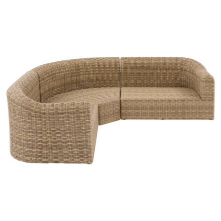 Salon d'angle extérieur 5 places résine tressée Mooréa savana Hespéride - Le Dépôt Bailleul