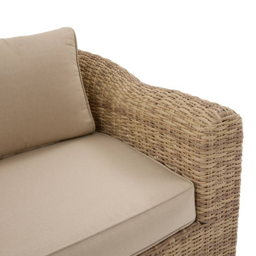 Salon d'angle extérieur 5 places résine tressée Mooréa savana Hespéride - Le Dépôt Bailleul