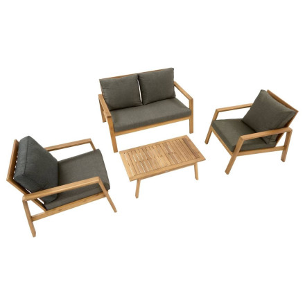 Salon extérieur 4 places Tiwi bois d'acacia Hespéride - Le Dépôt Bailleul