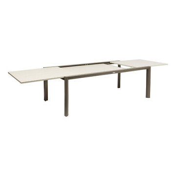 Table extérieure extensible 12 places Luzane argile/café Hespéride - Le Dépôt Bailleul