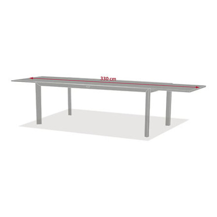 Table extérieure extensible 12 places Luzane argile/café Hespéride - Le Dépôt Bailleul